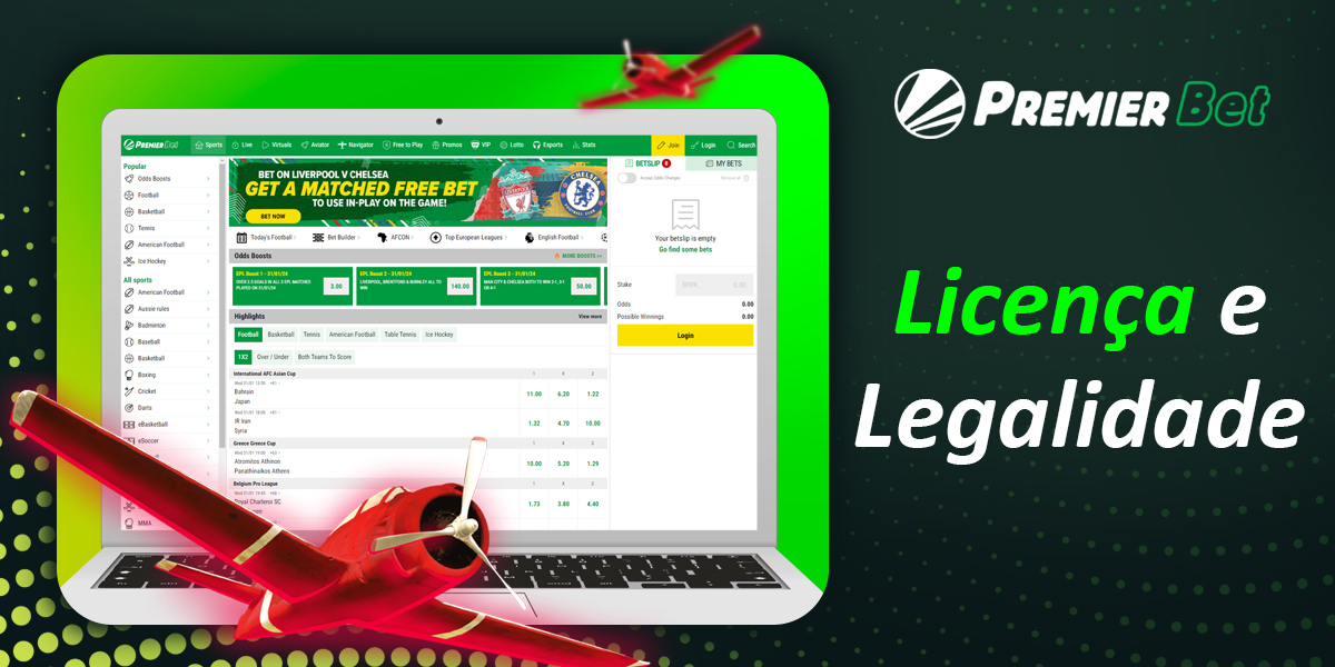 Legalidade e licença de funcionamento da casa de apostas online Premier Bet